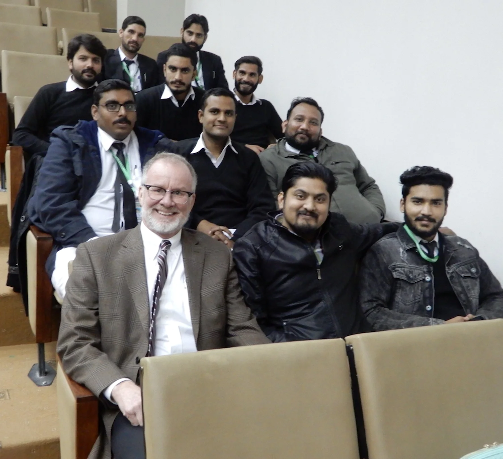 J.P. Knight with university students