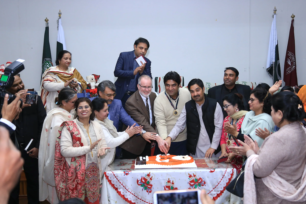 J.P. Knight celebrating with friends at a gathering